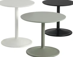 Muuto Sidobord & Avlastningsbord-Soft Sidobord Ø41x40 cm, Massiv Rökt Ek / Svart