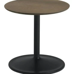 Muuto Sidobord & Avlastningsbord-Soft Sidobord Ø41x40 cm, Massiv Rökt Ek / Svart