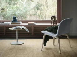 Muuto Sidobord & Avlastningsbord-Soft Sidobord Ø41x40 cm, Massiv Rökt Ek / Svart