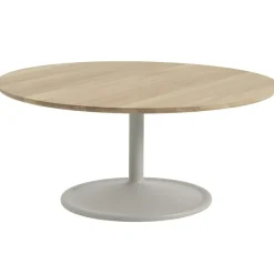 Soft Soffbord Ø95 cm, Solid Ek / Grå