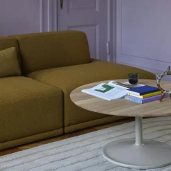 Soft Soffbord Ø95 cm, Solid Ek / Grå