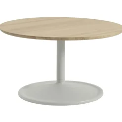 Soft Soffbord Ø95 cm, Solid Ek / Grå