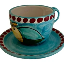 Piccola Home Kaffekoppar-Sorrento Limone Cappuccinokopp Med Fat