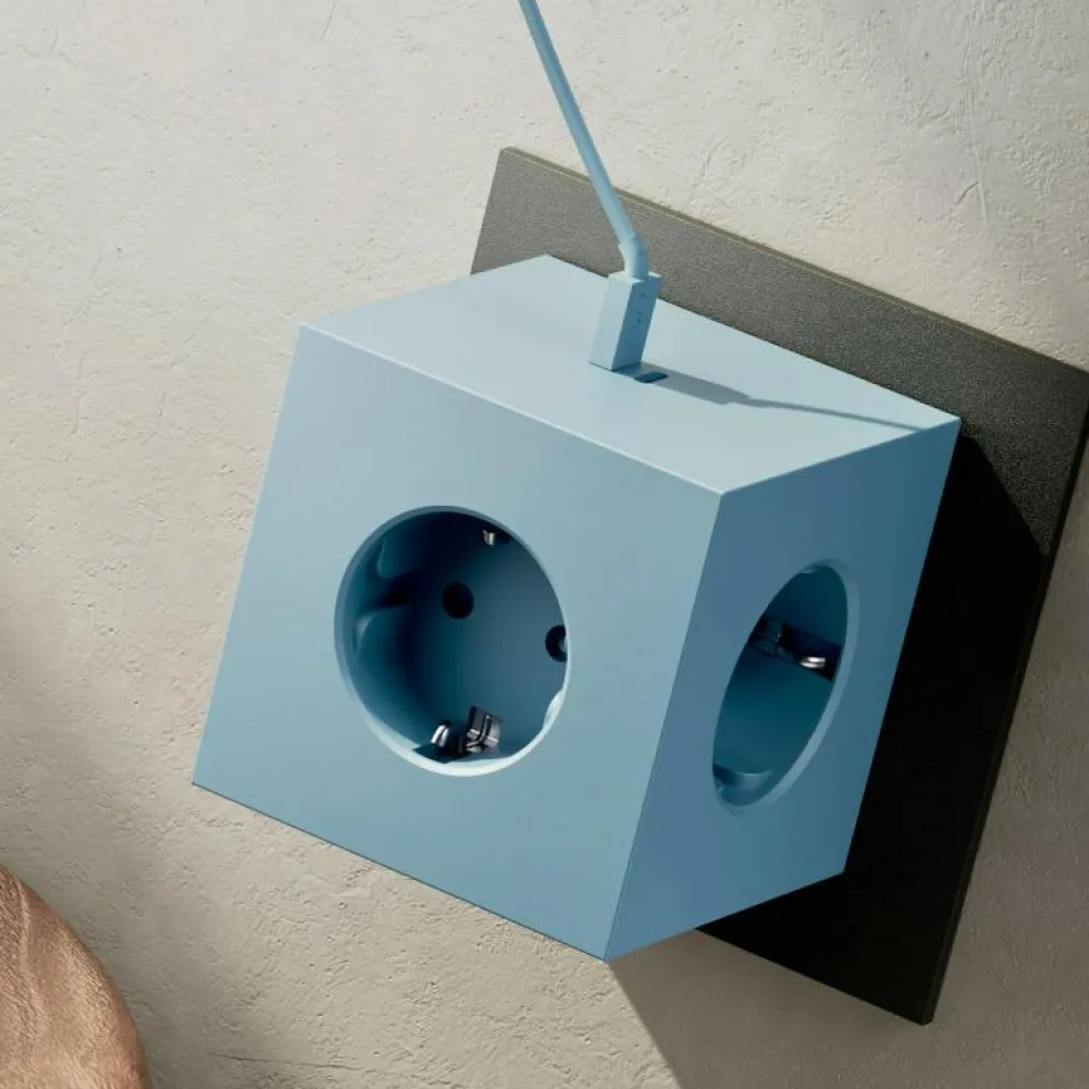 Square 2 Uttagsförlängare Med USB-C / Magnet, Beige