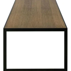 Square Soffbord, 122x62 cm, Svart/Burned Walnut