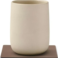 LIND DNA Bordstabletter & Glasunderlägg-Square Vändbart Glasunderlägg 10x10 cm, Truffle/Old Rose