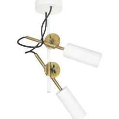 Konsthantverk Spotlights-Stav 2 Spotlight, Rå Mässing / Svart