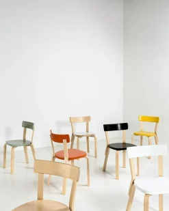 Artek Stolar-Stol 69, Vit/Björk