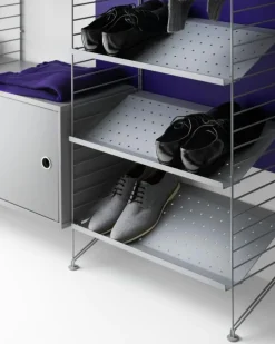 String Modulära Hyllsystem-Gavlar Golv 30x85 cm 2-pack, Mörkgrå