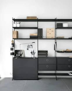 String Modulära Hyllsystem-Gavlar Golv 30x85 cm 2-pack, Mörkgrå