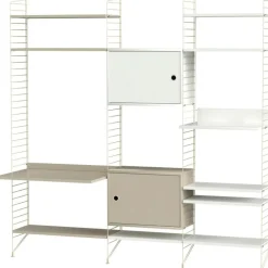 String Modulära Hyllsystem-Hylla Kombination P Vardagsrum, Vit / Beige