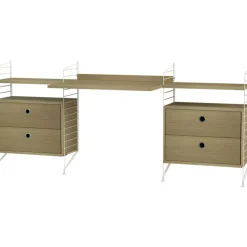 String Hylla Kombination C Arbetsplats, Beige