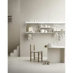 String Hyllplan Med Hög Kant Metall 20x78 cm, Grå