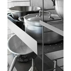 String Hyllplan Med Hög Kant Metall, Mörkgrå