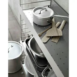 String Hyllplan Med Hög Kant Metall, Mörkgrå