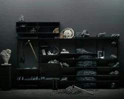 String Hyllplan Med Hög Kant Metall, Mörkgrå