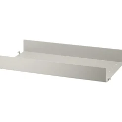 String Hyllplan Med Hög Kant Metall, Mörkgrå