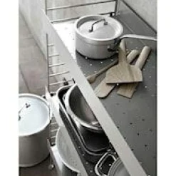 String Modulära Hyllsystem-Hyllplan Med Hög Kant Metall, Mörkgrå