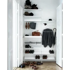 String Modulära Hyllsystem-Hyllplan Med Hög Kant Metall, Mörkgrå