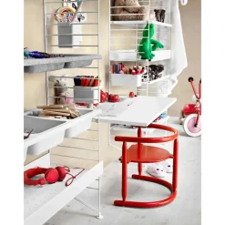 String Modulära Hyllsystem-Hyllplan Med Hög Kant Metall, Mörkgrå