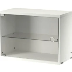 String Skåp Med Glasdörr 30x58 cm, Mörkgrå