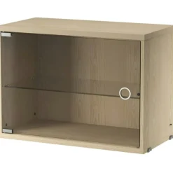 String Skåp Med Glasdörr 30x58 cm, Mörkgrå