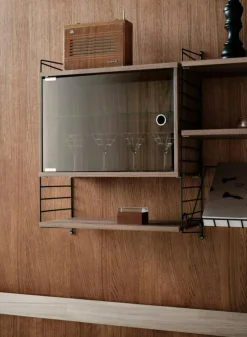 String Skåp Med Glasdörr 30x58 cm, Mörkgrå