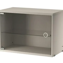 String Skåp Med Glasdörr 30x58 cm, Mörkgrå