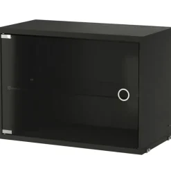 String Skåp Med Glasdörr 30x58 cm, Mörkgrå