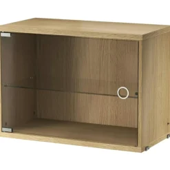 String Skåp Med Glasdörr 30x58 cm, Mörkgrå