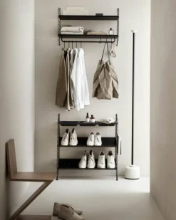 String Krokar & Galgar-Stång Till Metallhyllplan 78 cm, Beige