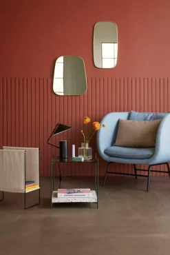 Hübsch Tidningsförvaring-String Tidningsställ, Vit/Röd