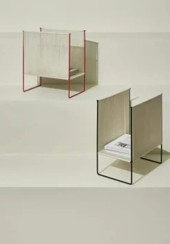 Hübsch Tidningsförvaring-String Tidningsställ, Vit/Röd