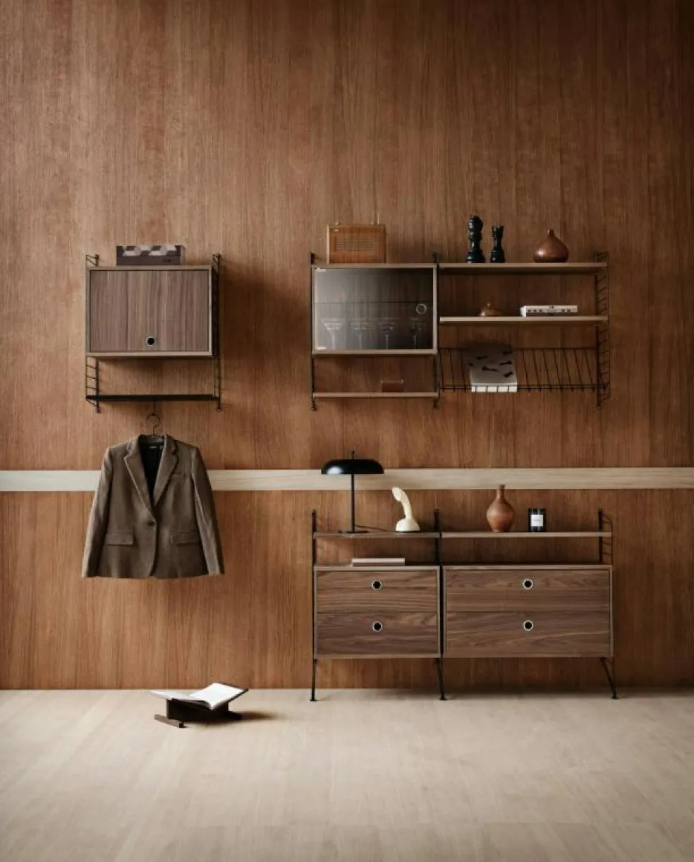 String Överskåp 30x58 cm, Valnöt