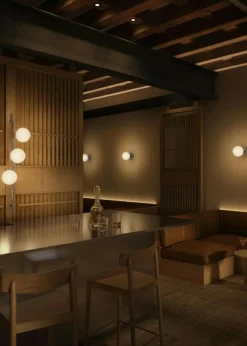 Stringball 3 Vägglampa, Mässing