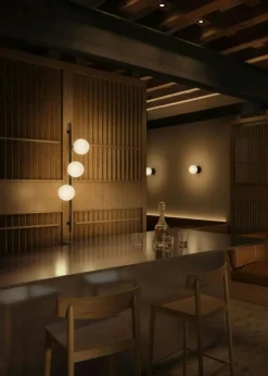 Stringball 3 Vägglampa, Mässing