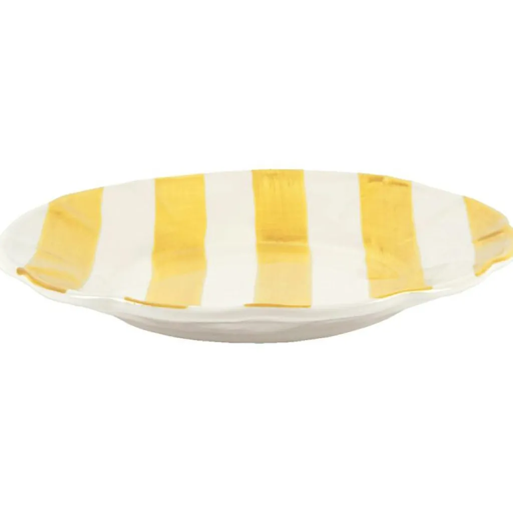 Pick a Poppy Assietter-Stripe Assiett 22 cm, Grön