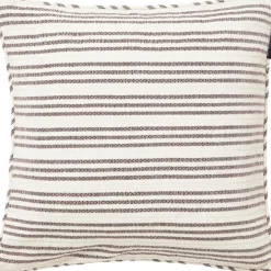 Stripe Structured Linen/Cotton Kuddfodral 50x50 cm, Vit/Grön