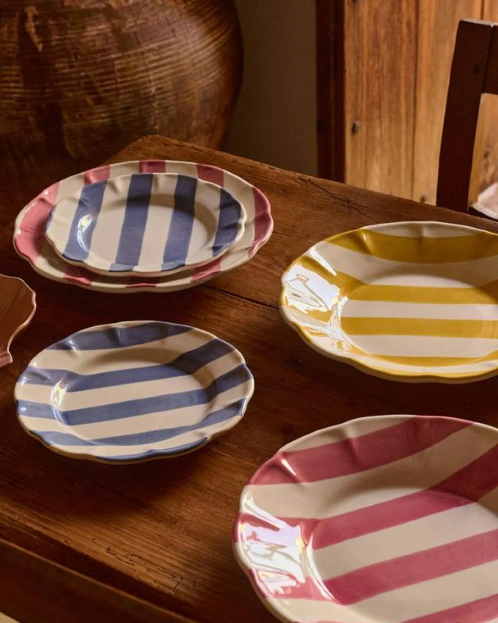 Pick a Poppy Mattallrikar-Stripe Tallrik 28 cm, Gul