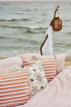 Striped Cotton Poplin Örngott 50x60 cm, Blå