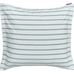 Striped Poplin Örngott 50x60 cm, Vit/Eucalyptus