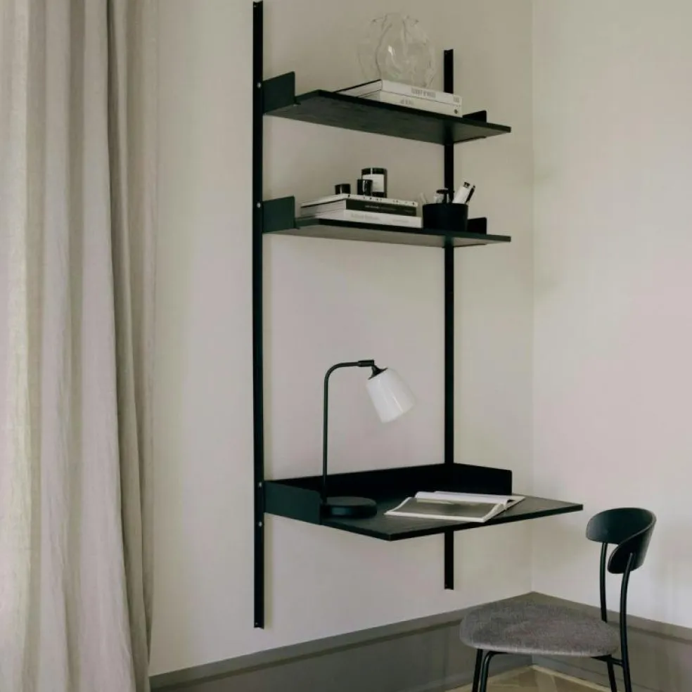 Study Hylla, Svart / Valnöt