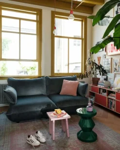 Sumo 3-Sitssoffa Sammet, Petrol