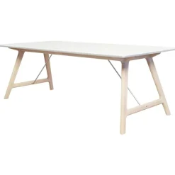 T7 Matbord Förlängningsbart 95x220 cm, Vit/Vitpigmenterad Ek