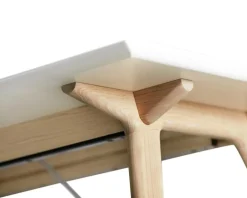 T7 Matbord Förlängningsbart 95x220 cm, Vit/Vitpigmenterad Ek