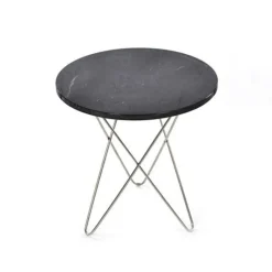 OX Denmarq Sidobord & Avlastningsbord|Soffbord-Tall Mini O Table Sidobord Ø50 cm, Stål/Svart marmor