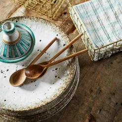 Tallrik 22 cm, Brun / Vit