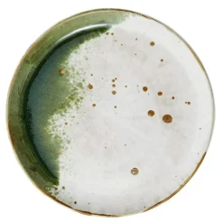 Tallrik 22 cm, Brun / Vit