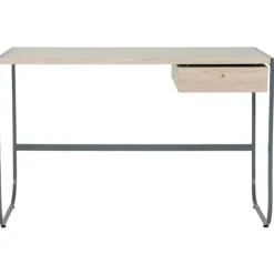 Tati Skrivbord Med Låda, Storm Grey / Vitbetsad Ek