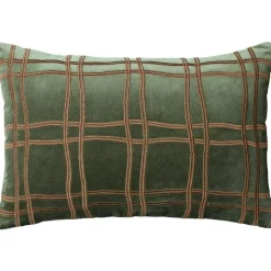 Tattersall Kuddfodral 40x60 cm, Forest Green / Konjak